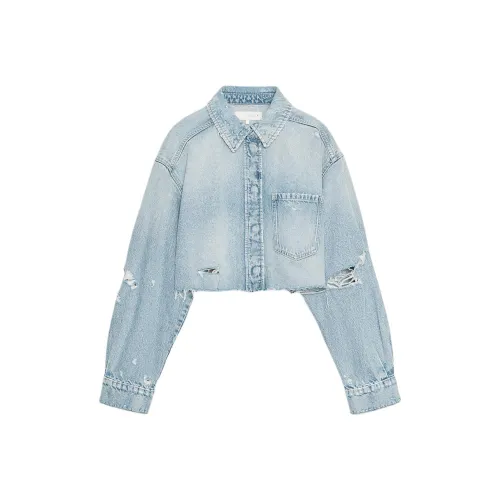 ZARA Trf Blue Women's Shirts ZARA Trf Синие Женские Рубашки