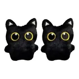 Большеглазый Черный Угольный Шар Котенок Подвеска (2 шт)