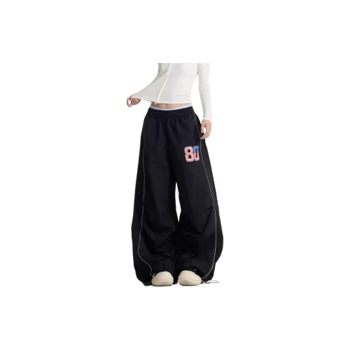 TESTUNG Black Unisex Casual Pants TESTUNG Черные Унисекс Повседневные Штаны