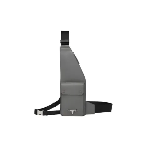 PRADA Saffiano Кожа Сумка через плечо Мужская Мраморно-серый