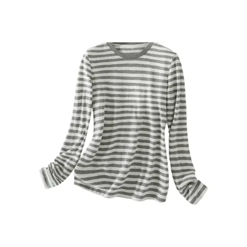 IHIMI Серые полосы Женские T-рубашки
