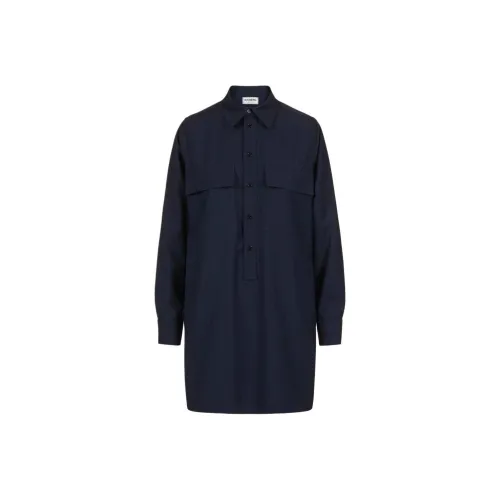 Цвет айсберга FW25 Длинное платье с длинными рукавами Женское