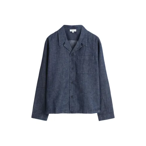 COS Серый Синий Мужские Рубашки