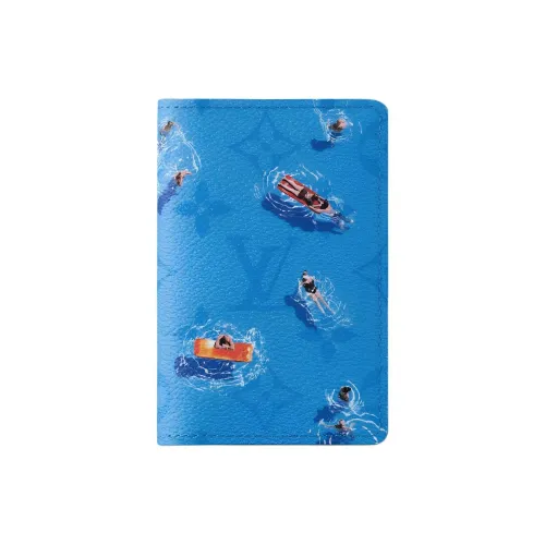 LOUIS VUITTON Colored Monogram Coated Canvas Картхолдер Унисекс Синий