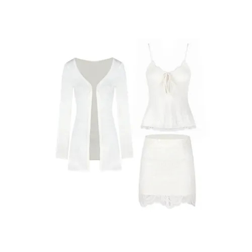 Icicofficial Белый комплект женский, юбка и топ