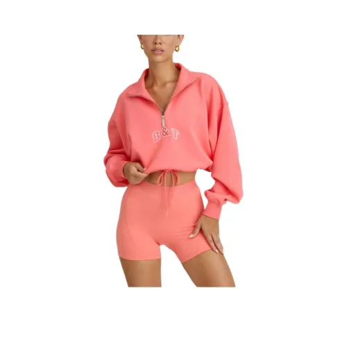 OH POLLY Quarter Zip Cropped Sweatshirt Women's