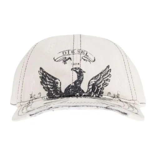 DIESEL Хлопок Кепки Мужские Экрю