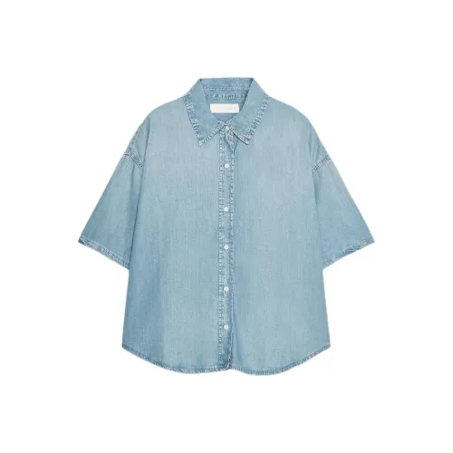 ZARA Trf Светло-синие Женские Рубашки