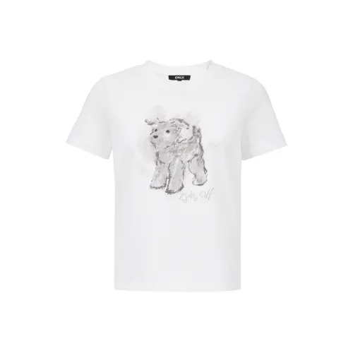 ONLY A43 Кремово-белые Женские T-рубашки