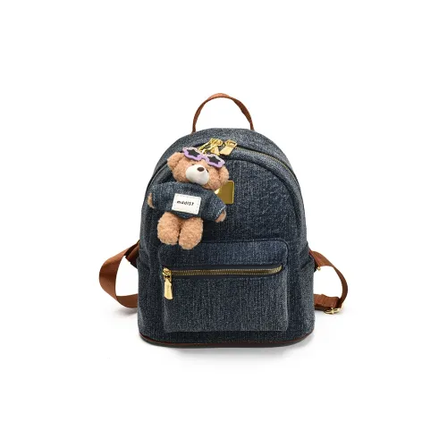 OKEKE ПУ (полиуретан) Панель из денима Рюкзак Женские Коричневый черный