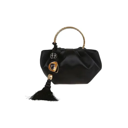 TORY BURCH Сатин с кожаными вставками вечернее платье сумка маленькая женский черный