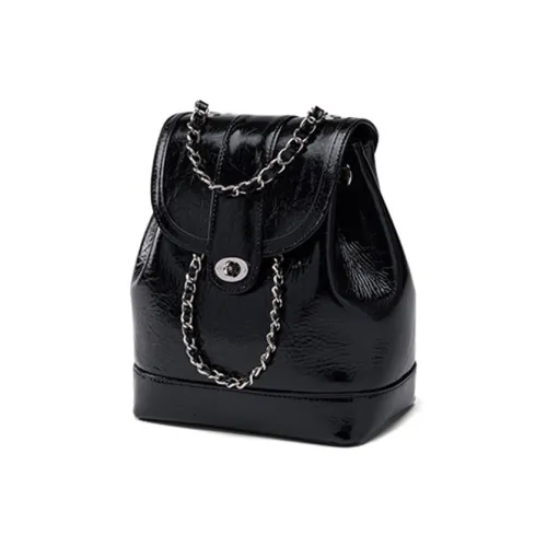 DIFFERENT FACES ПУ (полиуретан) Рюкзак Стандартный Женский Черный