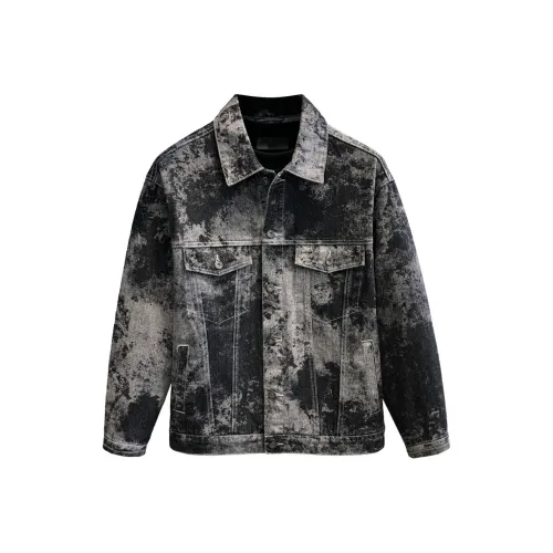 YGQPZHZ Черный Мужской Джинсовый Куртка