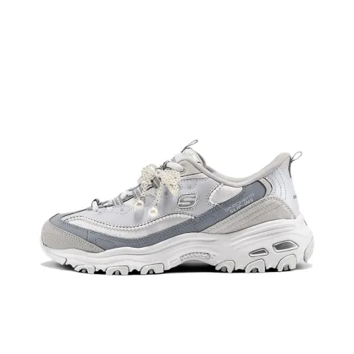 Skechers DLITES Low Топ Толстая подошва Кроссовки Женские Серые