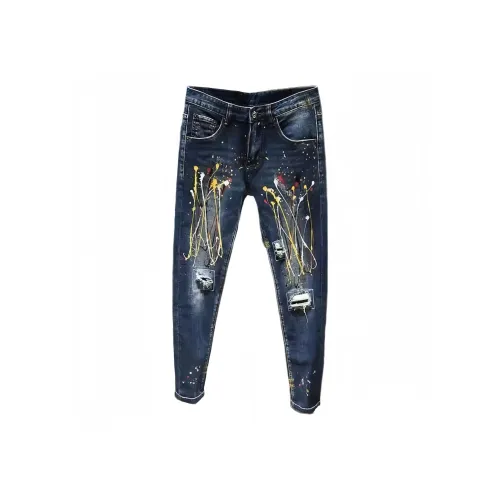 CAT'S PAW Синий Унисекс Джинсы