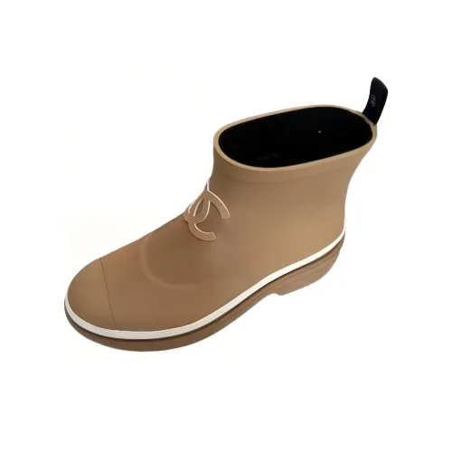 CHANEL Резина сапоги Женские Коричневый