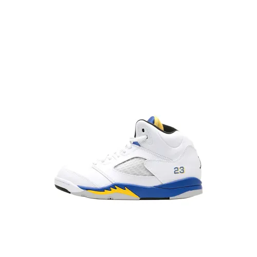 Jordan Air Джордан 5 MID Топ Детские баскетбольные кроссовки Белый Детский возраст 3-7 лет