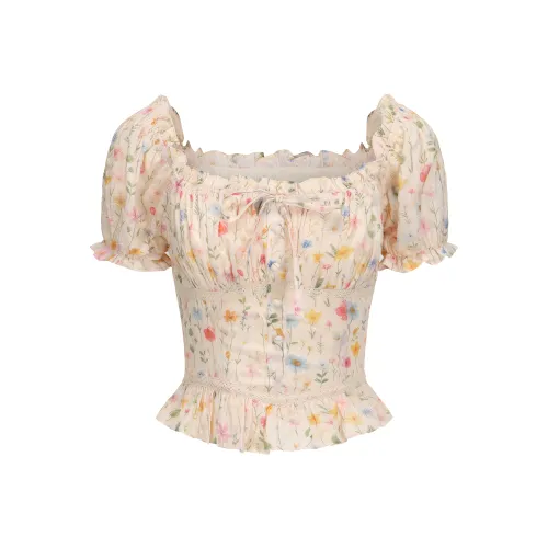 CHIWAWAMEME Сладкий Абрикос Вышивка Цветочный Топ Женские Короткие топы