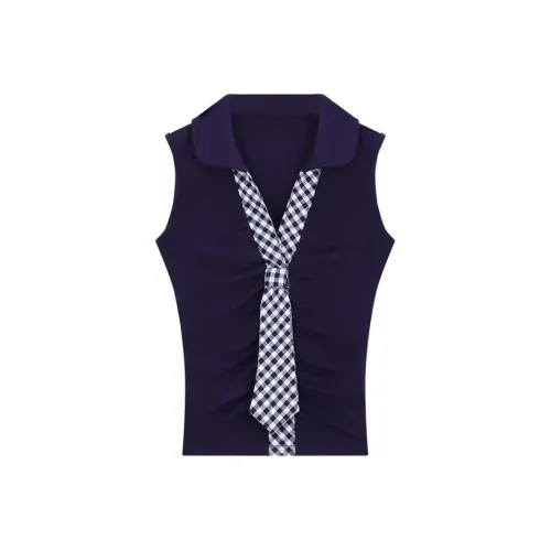 QIAOMONVHAI Темно-синие женские майки