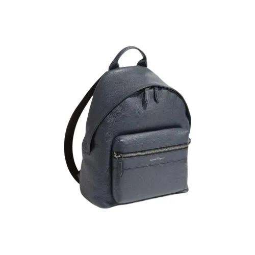 FERRAGAMO Рюкзак из коровьей кожи унисекс темно-синий