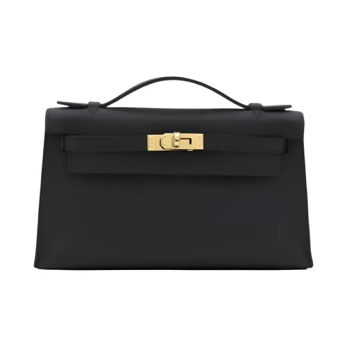 HERMES Mini Kelly Generation 1 Swift Кожа Kelly Сумка через плечо Сумка Женская Черная