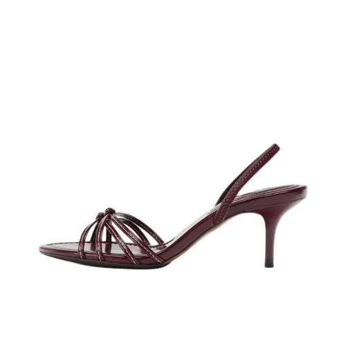 ZARA One Ремешок Сандалии 6 см Женские Бордовый