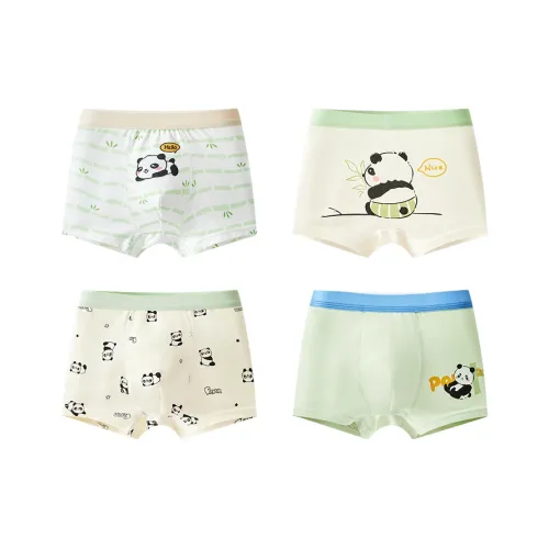 Хлопок 4 пачки Белый+Абрикос+Абрикос+Светло-зеленый Kids Трусы