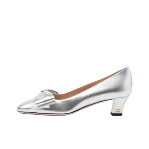 Valentino BOWOW Грубый каблук Высокие каблуки 4,5 см Женские Серебряные