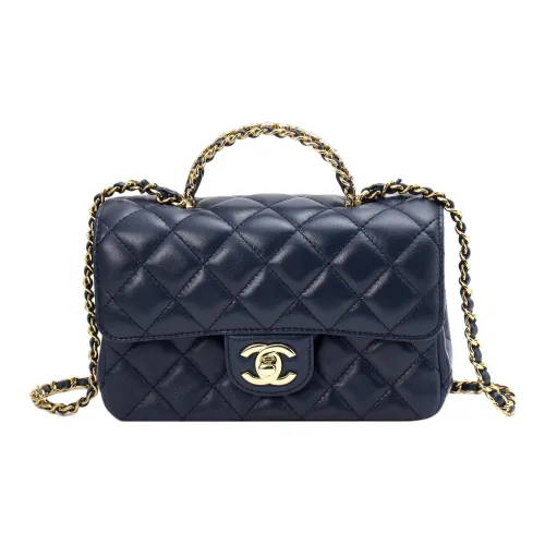 CHANEL Сумка из овечьей кожи с цепочкой сумка через плечо мини женская темно-синий