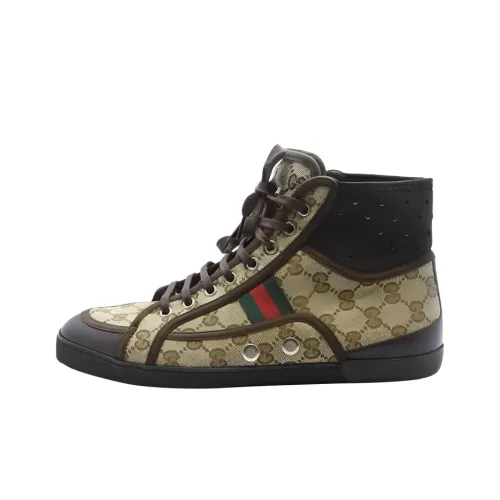 GUCCI California High Топ Скейтборд Кроссовки Мужские Коричневые