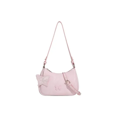 DIFFERENT FACES ПУ (полиуретан) Сумка через плечо Сумка на плечо Стандартная Женская Розовая