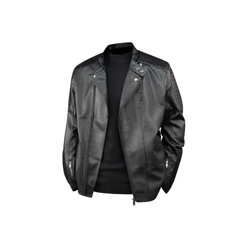 Kung Fu Snake Черные Мужские Кожаные Куртки