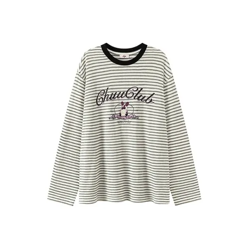 CHUU Серые полосы Женские T-рубашки