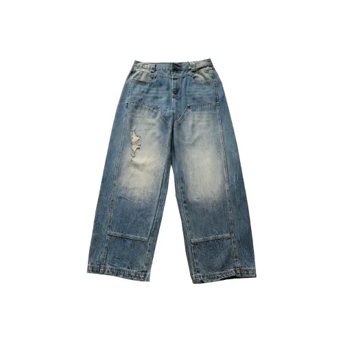 ZHANDASHUAI Ностальгический синий унисекс джинсы