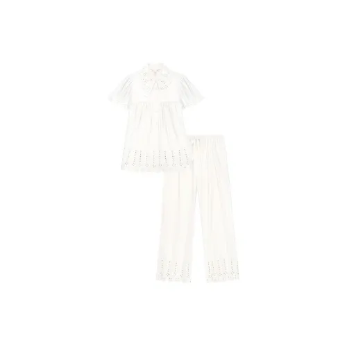 Victoria's Secret x SUSAN FANG SS24 Пижамный комплект Женские Кокосовое молоко Белый