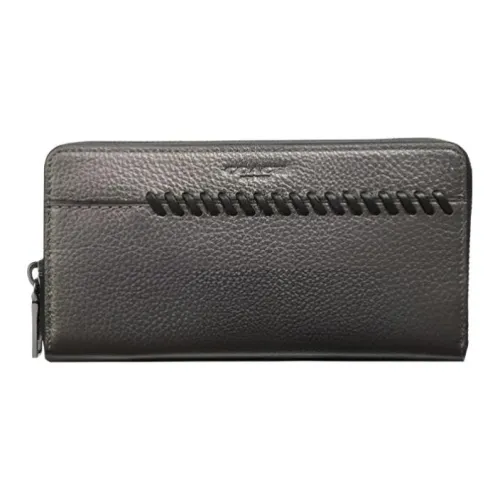 COACH Аккордеонный кошелек из кожи клатч кошелек держатель для карт кошелек мужской серебристо-серый