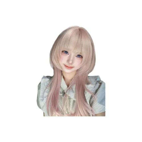 YOUXI Высокий уровень Jellyfish Head Princess Cut Женская парик Интернет Famous Everyday Pink Gradient Correcting