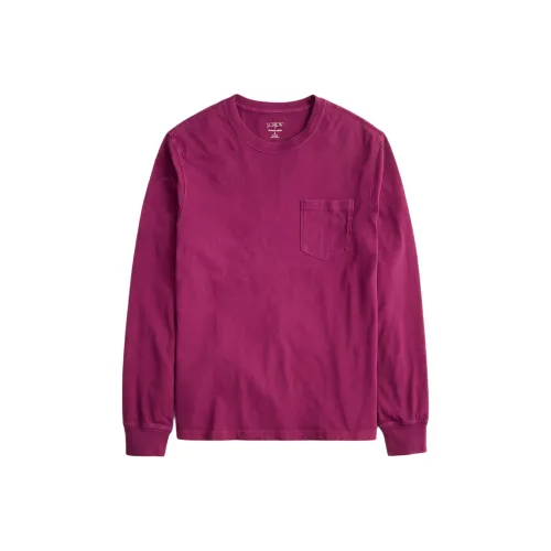 J.Crew Мужская T-рубашка сливового красного цвета