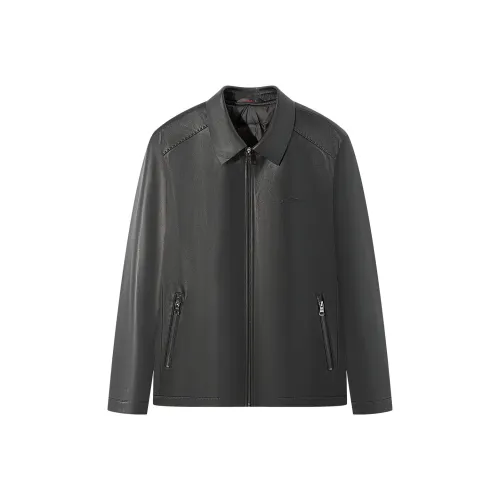 Seven Черные Мужские Кожаные Куртки