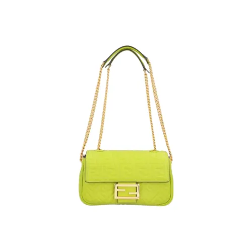 FENDI Baguette Овечья шкура Сумка Baguette Портативные Сумки через плечо Сумка через плечо Женская Зеленая