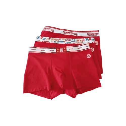 LUYOUYE Богатство+Удачи во всем+Счастливый кот Удача Красный CLASS A Хлопок Мужской Боксеры