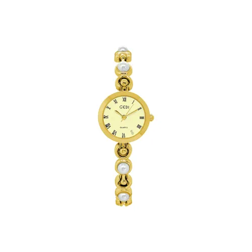 GEDI Кварцевый механизм сплав ремешок женские часы золотой циферблат