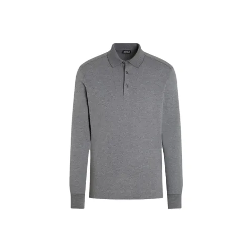 Ermenegildo Zegna Men's Polo in Photinia Gray