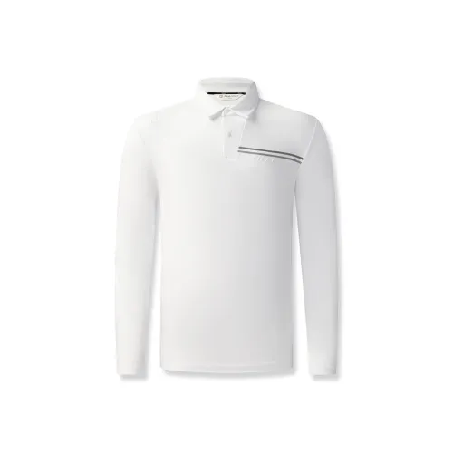 FILA GOLF серия Трикотажная ткань Длинный рукав Поло Мужской Нефритовый белый