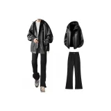 Чёрная куртка + чёрные джинсы