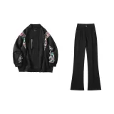 Чёрная куртка + чёрные джинсы