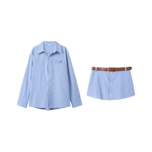 DGOLD Рубашка + Короткая Юбка с Ремнем Женские Комплекты Юбка