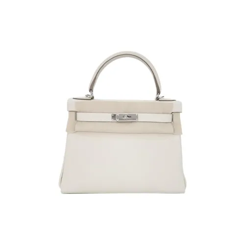 HERMES Kelly Коровья кожа Сумка Kelly Сумка Женская Молочный белый