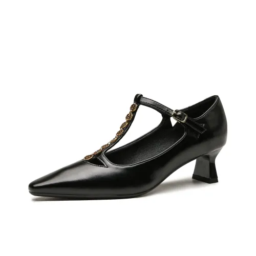 Beijiani Грубый каблук Мэри Джейн туфли 5CM Женские