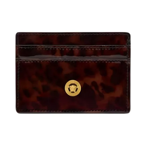 VERSACE MEDUSA BIGGIE серия Держатель для карт из телячьей кожи Мужской Коричневый Золотой